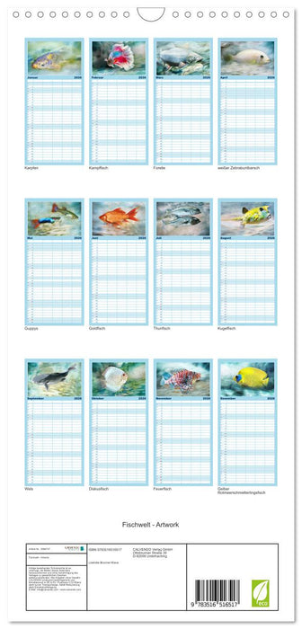 Fischwelt - Artwork (CALVENDO Familienplaner 2026)