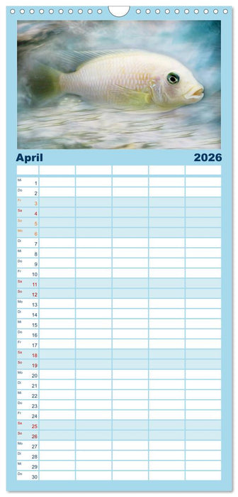 Fischwelt - Artwork (CALVENDO Familienplaner 2026)