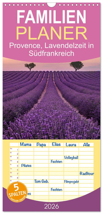 Provence, Lavendelzeit in Südfrankreich (CALVENDO Familienplaner 2026)