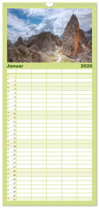 Südtirol - Gröden und Alta Badia (CALVENDO Familienplaner 2026)