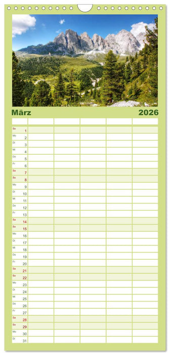 Südtirol - Gröden und Alta Badia (CALVENDO Familienplaner 2026)