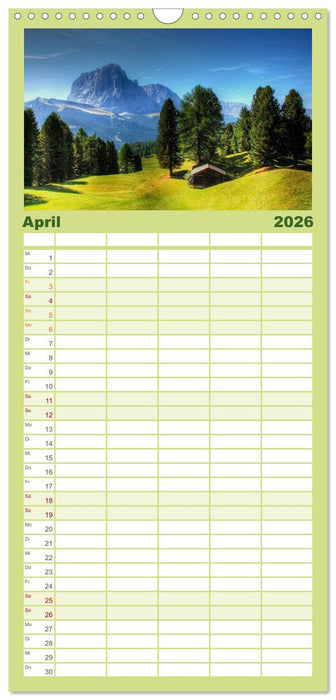 Südtirol - Gröden und Alta Badia (CALVENDO Familienplaner 2026)