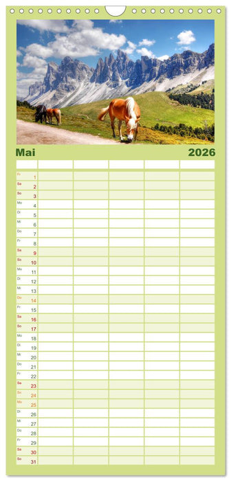 Südtirol - Gröden und Alta Badia (CALVENDO Familienplaner 2026)