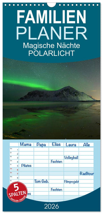 Magische Nächte - POLARLICHT (CALVENDO Familienplaner 2026)