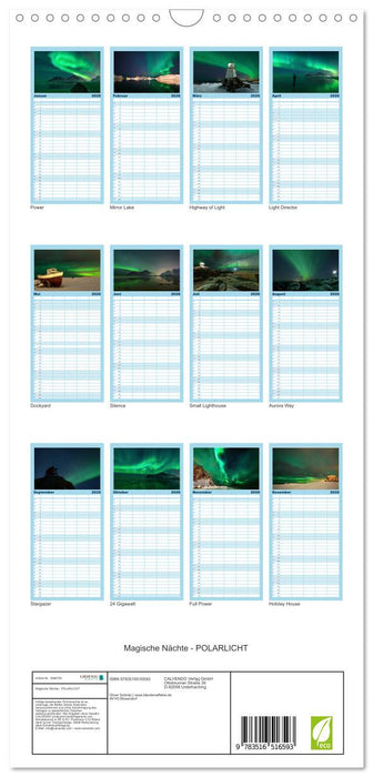 Magische Nächte - POLARLICHT (CALVENDO Familienplaner 2026)