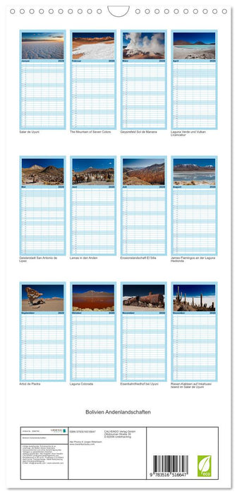 Bolivien Andenlandschaften (CALVENDO Familienplaner 2026)