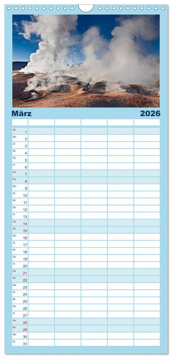 Bolivien Andenlandschaften (CALVENDO Familienplaner 2026)