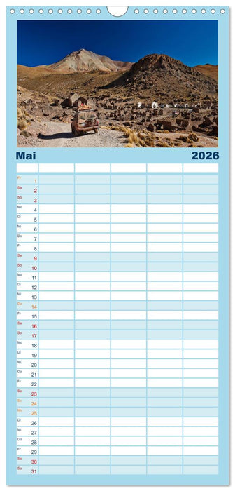 Bolivien Andenlandschaften (CALVENDO Familienplaner 2026)