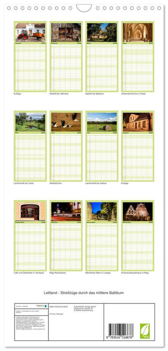 Lettland - Streifzüge durch das mittlere Baltikum (CALVENDO Familienplaner 2026)