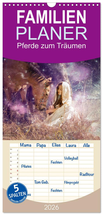 Pferde zum Träumen (CALVENDO Familienplaner 2026)