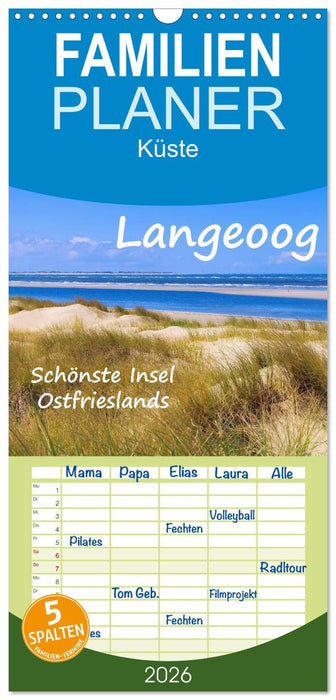 Langeoog - Schönste Insel Ostfrieslands (CALVENDO Familienplaner 2026)