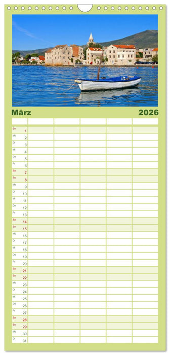 Kroatien - Traumhafte Landschaften und faszinierende Städte (CALVENDO Familienplaner 2026)