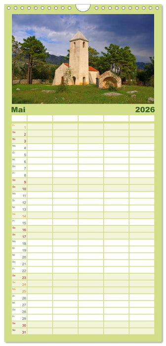 Kroatien - Traumhafte Landschaften und faszinierende Städte (CALVENDO Familienplaner 2026)
