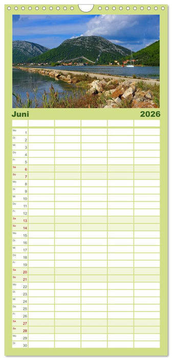 Kroatien - Traumhafte Landschaften und faszinierende Städte (CALVENDO Familienplaner 2026)