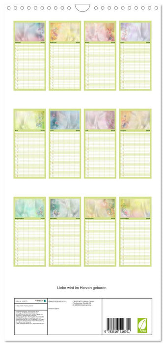 Liebe wird im Herzen geboren (CALVENDO Familienplaner 2026)