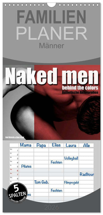Naked men behind the colors – Ästhetische Aktfotografien (CALVENDO Familienplaner 2026)
