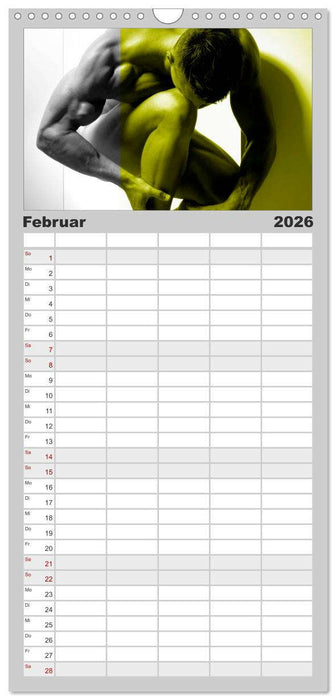 Naked men behind the colors – Ästhetische Aktfotografien (CALVENDO Familienplaner 2026)