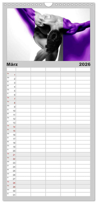 Naked men behind the colors – Ästhetische Aktfotografien (CALVENDO Familienplaner 2026)