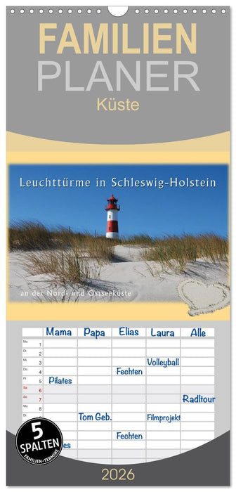 Leuchttürme Schleswig-Holsteins (CALVENDO Familienplaner 2026)