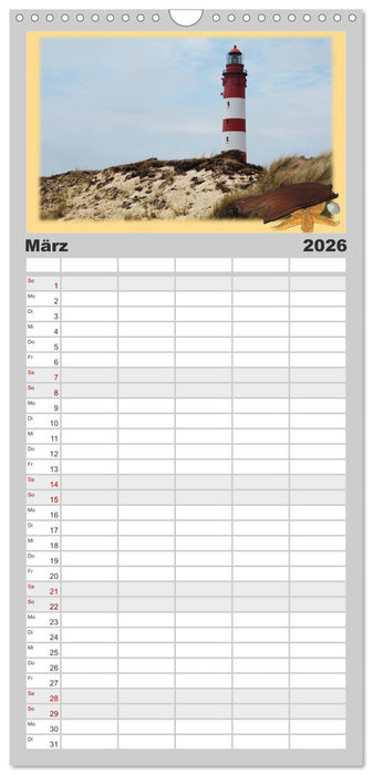 Leuchttürme Schleswig-Holsteins (CALVENDO Familienplaner 2026)