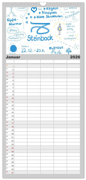 Sternzeichen-Kalender (CALVENDO Familienplaner 2026)
