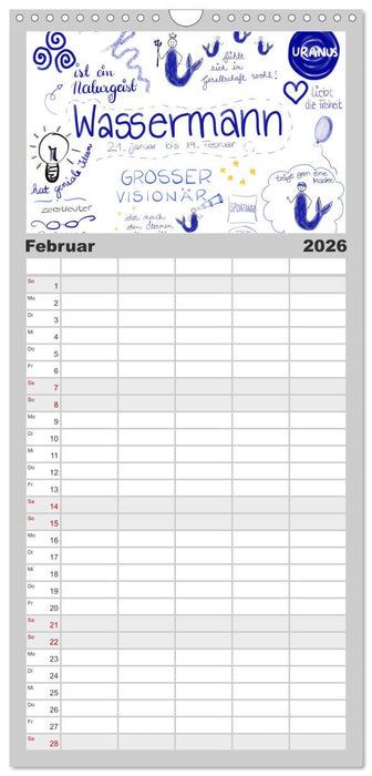 Sternzeichen-Kalender (CALVENDO Familienplaner 2026)