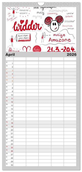 Sternzeichen-Kalender (CALVENDO Familienplaner 2026)
