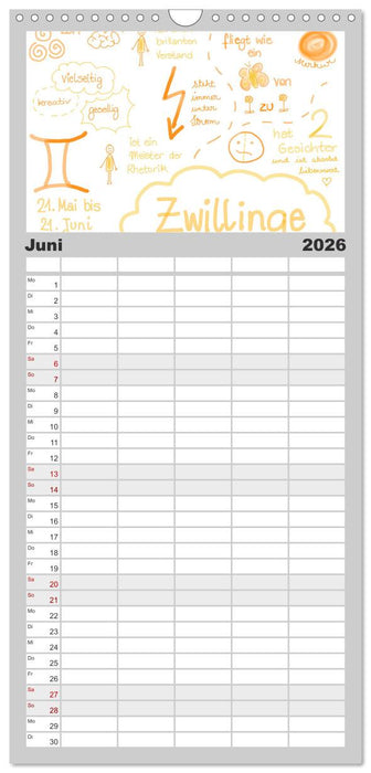 Sternzeichen-Kalender (CALVENDO Familienplaner 2026)