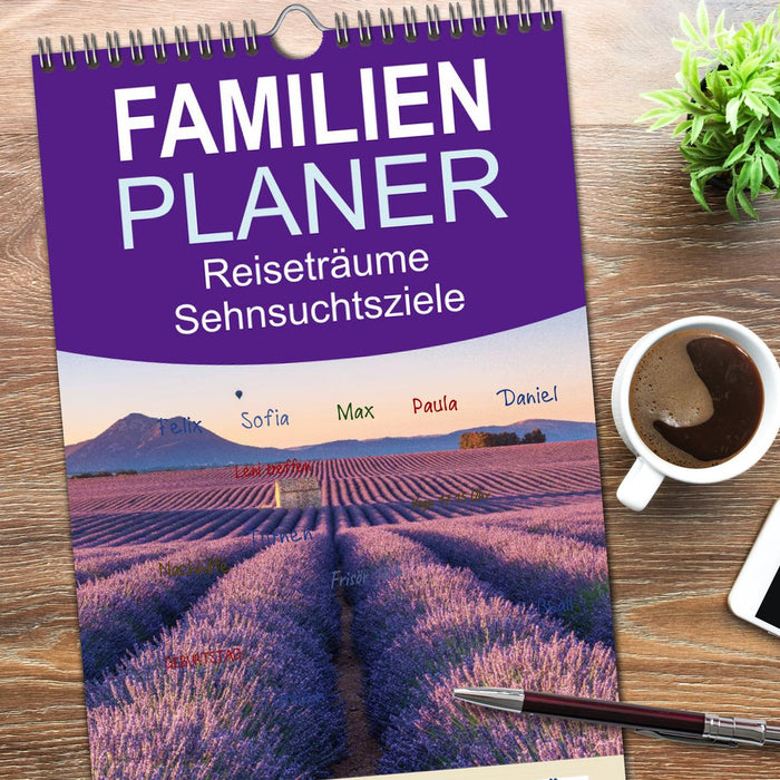 Reiseträume - Sehnsuchtsziele rund um den Globus (CALVENDO Familienplaner 2026)