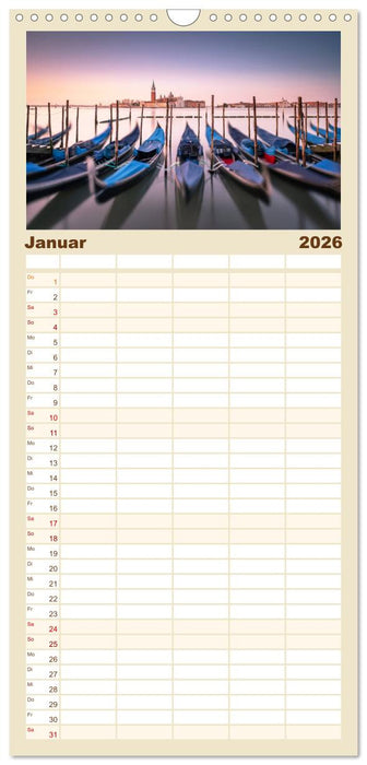 Reiseträume - Sehnsuchtsziele rund um den Globus (CALVENDO Familienplaner 2026)