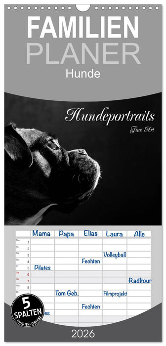 Hundeportraits Fine Art (CALVENDO Familienplaner 2026)