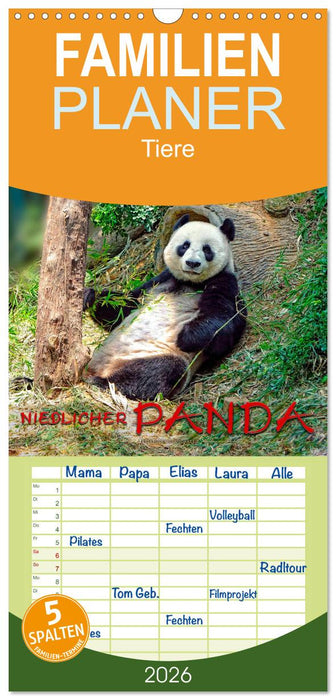 Niedlicher Panda (CALVENDO Familienplaner 2026)