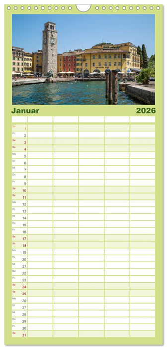 WUNDERBARER GARDASEE Riva del Garda und Torbole (CALVENDO Familienplaner 2026)