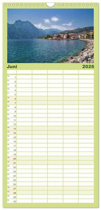 WUNDERBARER GARDASEE Riva del Garda und Torbole (CALVENDO Familienplaner 2026)