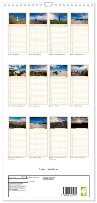 Borkum - Inselblicke (CALVENDO Familienplaner 2026)