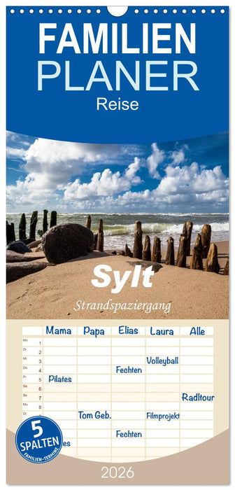 Sylt - Strandspaziergang (CALVENDO Familienplaner 2026)