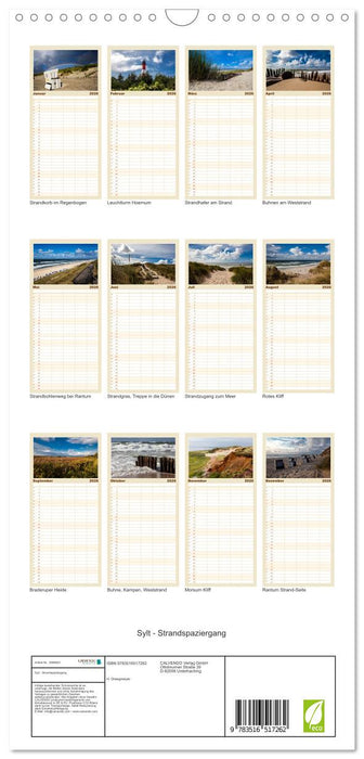 Sylt - Strandspaziergang (CALVENDO Familienplaner 2026)