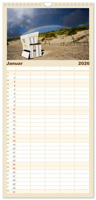 Sylt - Strandspaziergang (CALVENDO Familienplaner 2026)