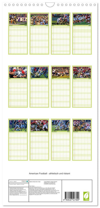American Football - athletisch und riskant (CALVENDO Familienplaner 2026)