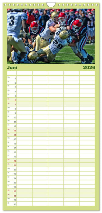American Football - athletisch und riskant (CALVENDO Familienplaner 2026)