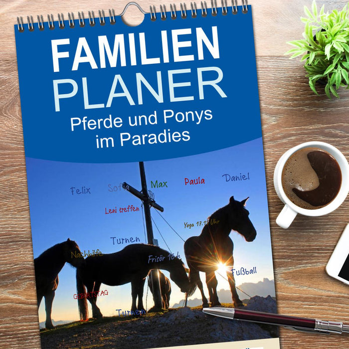Pferde und Ponys im Paradies (CALVENDO Familienplaner 2026)