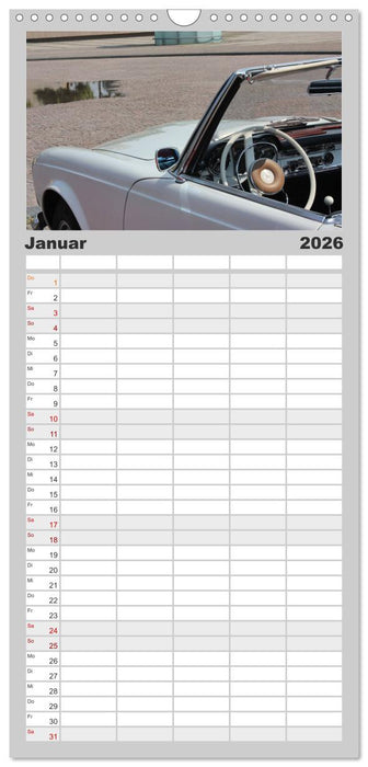 Der SL - Ästhetik pur von Mercedes Benz (CALVENDO Familienplaner 2026)