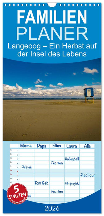Langeoog – Ein Herbst auf der Insel des Lebens (CALVENDO Familienplaner 2026)