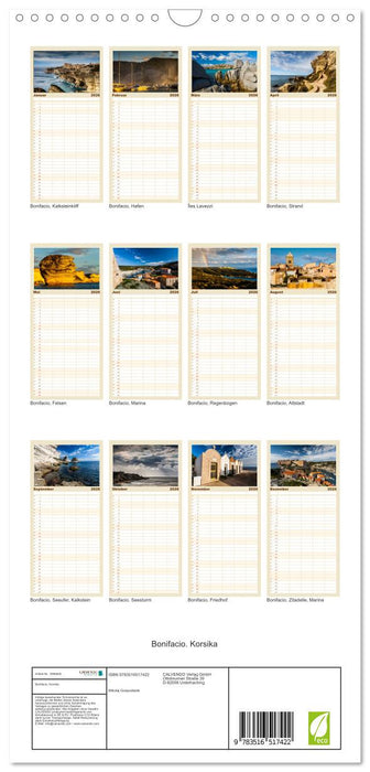 Bonifacio. Korsika (CALVENDO Familienplaner 2026)