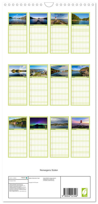Norwegens Süden (CALVENDO Familienplaner 2026)