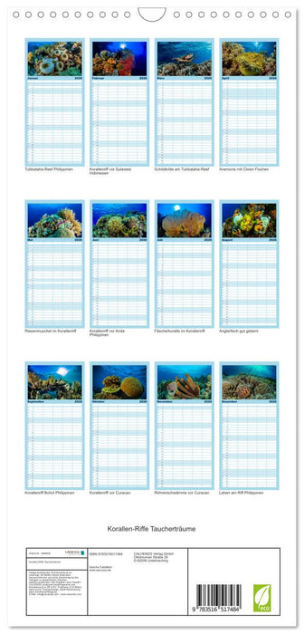 Korallen-Riffe Taucherträume (CALVENDO Familienplaner 2026)