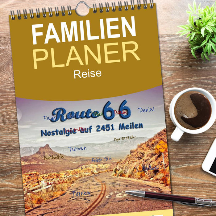 Nostalgie auf 2451 Meilen - Route 66 (CALVENDO Familienplaner 2026)