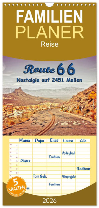 Nostalgie auf 2451 Meilen - Route 66 (CALVENDO Familienplaner 2026)