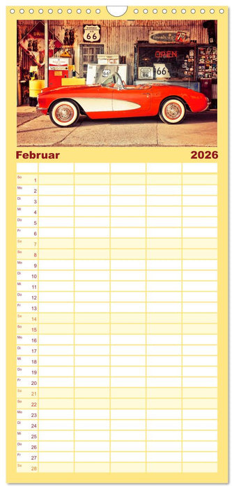 Nostalgie auf 2451 Meilen - Route 66 (CALVENDO Familienplaner 2026)