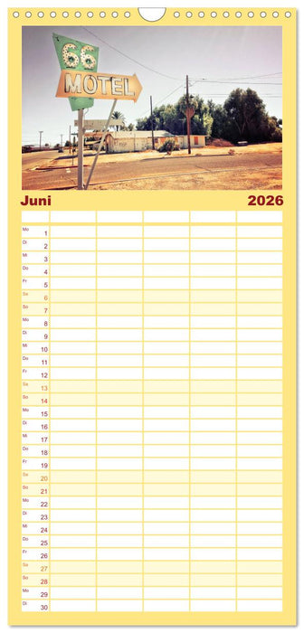 Nostalgie auf 2451 Meilen - Route 66 (CALVENDO Familienplaner 2026)